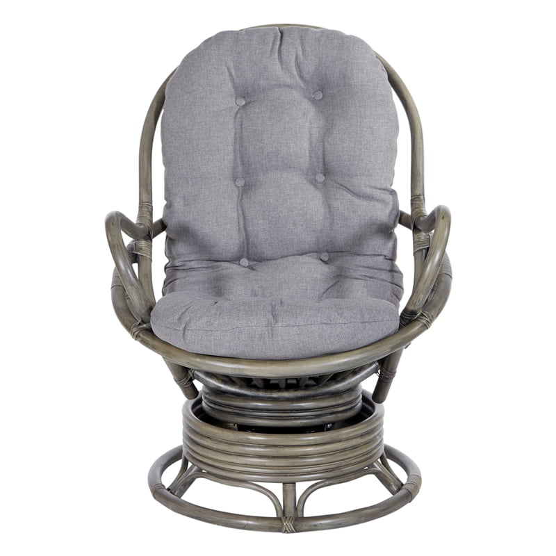 Black Fabric Office Star Tahiti Swivel Rocker Chair with Grey Washed Rattan Frame Black Fabric Office Star Tahiti Swivel Rocker Chair with Grey Washed Rattan Frame